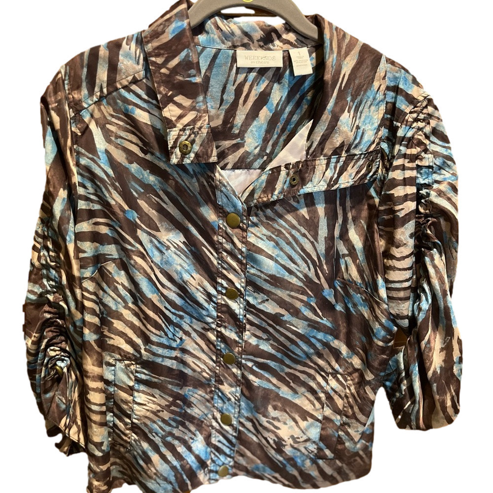 141. WOMENS CHICO’S 1/M DETAIL JACKET